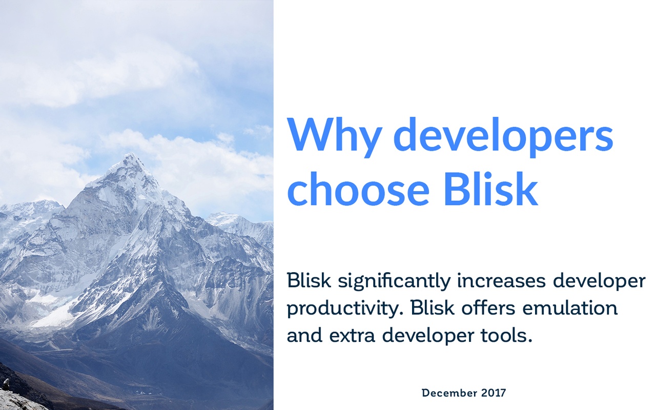 How developers benefit from Blisk