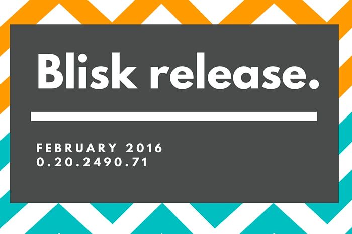 Blisk release January 2016