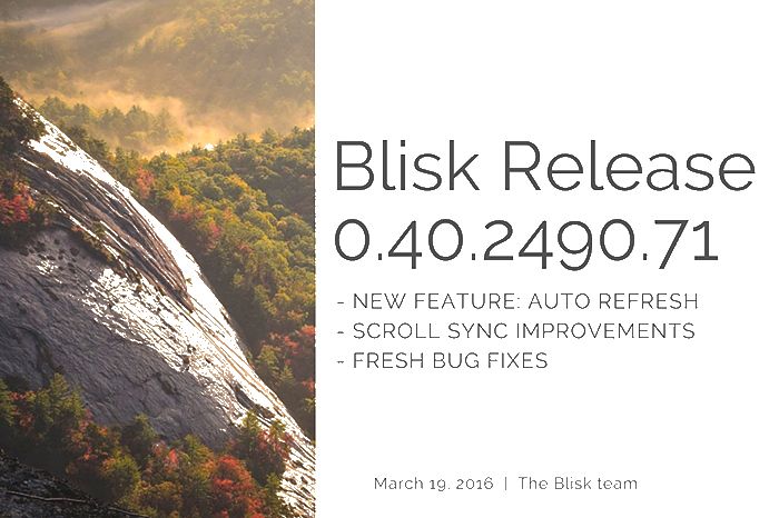 Blisk release March 2016