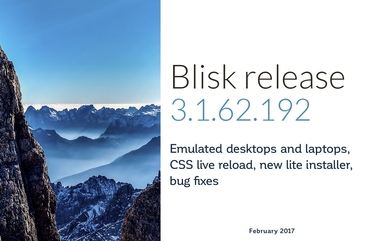 Blisk release February 2017
