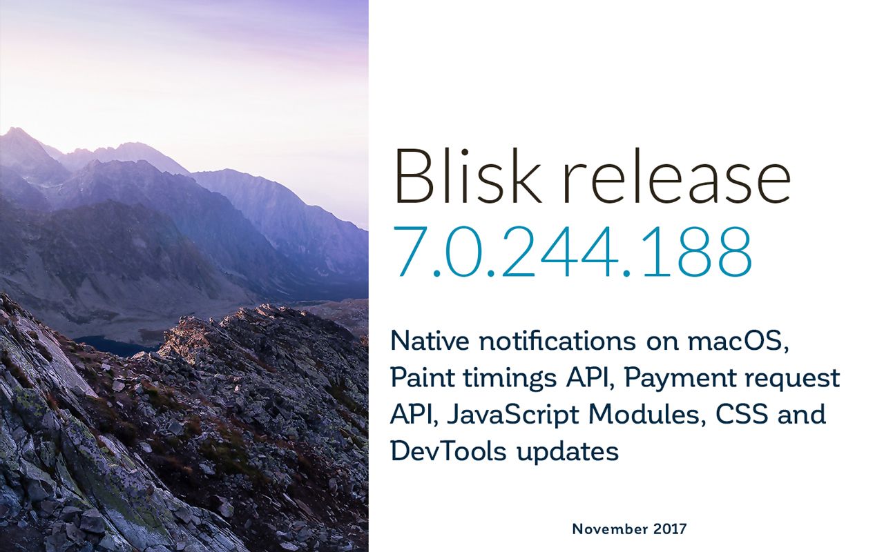 Blisk release November 2017